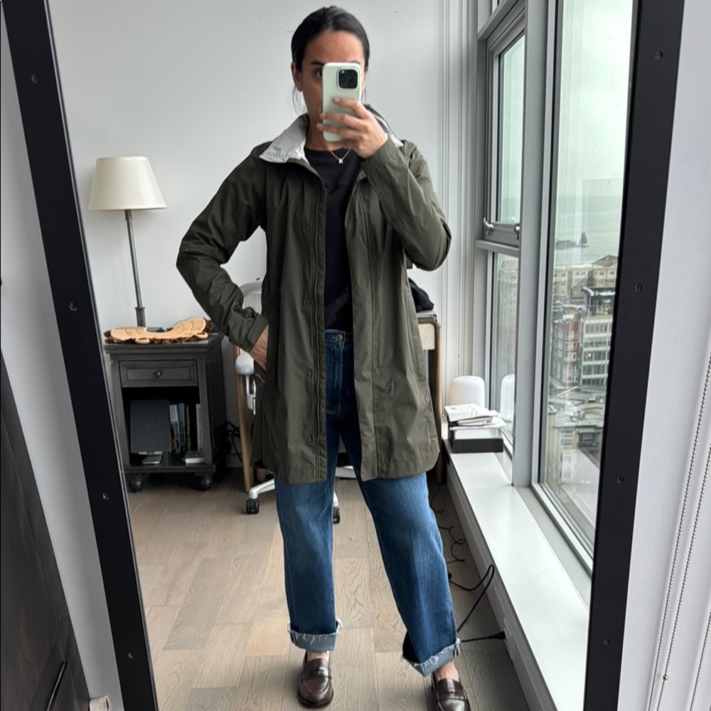 Olive Green Rain Coat size small